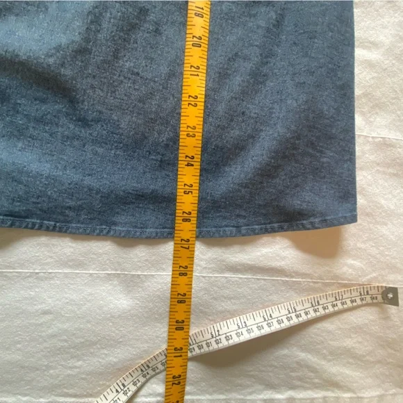 Lane Bryant Chambray Denim Dress A-Line w/Pockets Tie Waist Size 14 - Picture 5 of 8